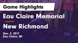 Eau Claire Memorial  vs New Richmond  Game Highlights - Dec. 5, 2017