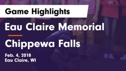 Eau Claire Memorial  vs Chippewa Falls  Game Highlights - Feb. 4, 2018