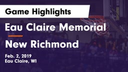 Eau Claire Memorial  vs New Richmond  Game Highlights - Feb. 2, 2019