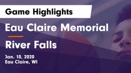 Eau Claire Memorial  vs River Falls  Game Highlights - Jan. 10, 2020