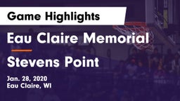 Eau Claire Memorial  vs Stevens Point  Game Highlights - Jan. 28, 2020