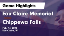 Eau Claire Memorial  vs Chippewa Falls  Game Highlights - Feb. 14, 2020