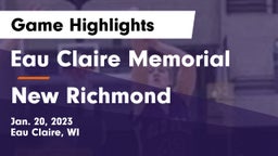 Eau Claire Memorial  vs New Richmond  Game Highlights - Jan. 20, 2023