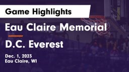 Eau Claire Memorial  vs D.C. Everest  Game Highlights - Dec. 1, 2023