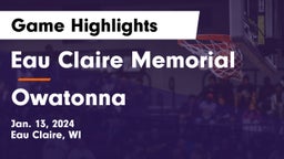 Eau Claire Memorial  vs Owatonna  Game Highlights - Jan. 13, 2024