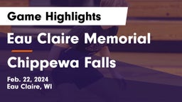 Eau Claire Memorial  vs Chippewa Falls  Game Highlights - Feb. 22, 2024