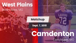 Matchup: West Plains High vs. Camdenton  2018