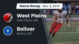 Recap: West Plains  vs. Bolivar  2019