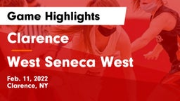 Clarence  vs West Seneca West  Game Highlights - Feb. 11, 2022