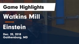 Watkins Mill  vs Einstein  Game Highlights - Dec. 20, 2018
