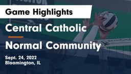 Central Catholic  vs Normal Community  Game Highlights - Sept. 24, 2022