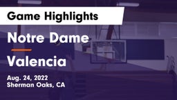 Notre Dame  vs Valencia   Game Highlights - Aug. 24, 2022