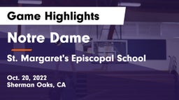 Notre Dame  vs St. Margaret's Episcopal School Game Highlights - Oct. 20, 2022