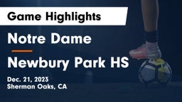 Notre Dame  vs Newbury Park HS Game Highlights - Dec. 21, 2023