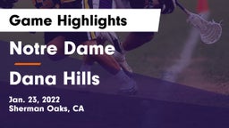 Notre Dame  vs Dana Hills Game Highlights - Jan. 23, 2022