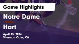 Notre Dame  vs Hart  Game Highlights - April 13, 2024