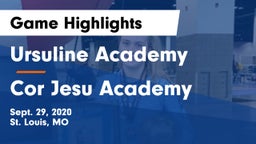 Ursuline Academy  vs Cor Jesu Academy Game Highlights - Sept. 29, 2020