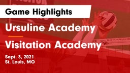 Ursuline Academy  vs Visitation Academy  Game Highlights - Sept. 3, 2021