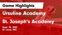 Ursuline Academy vs St. Joseph's Academy Game Highlights - Sept. 22, 2022