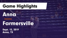 Anna  vs Farmersville  Game Highlights - Sept. 13, 2019