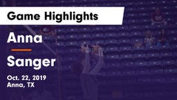 Anna  vs Sanger  Game Highlights - Oct. 22, 2019