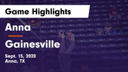 Anna  vs Gainesville  Game Highlights - Sept. 15, 2020