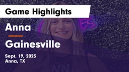 Anna  vs Gainesville  Game Highlights - Sept. 19, 2023