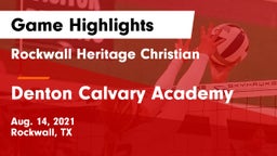 Rockwall Heritage Christian  vs Denton Calvary Academy Game Highlights - Aug. 14, 2021