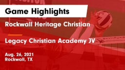 Rockwall Heritage Christian  vs Legacy Christian Academy JV Game Highlights - Aug. 26, 2021