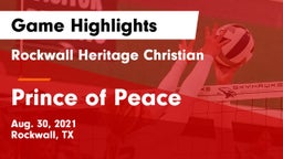 Rockwall Heritage Christian  vs Prince of Peace  Game Highlights - Aug. 30, 2021