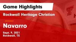 Rockwall Heritage Christian  vs Navarro  Game Highlights - Sept. 9, 2021