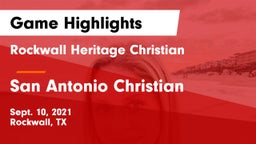 Rockwall Heritage Christian  vs San Antonio Christian  Game Highlights - Sept. 10, 2021