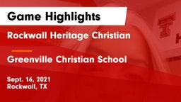 Rockwall Heritage Christian  vs Greenville Christian School Game Highlights - Sept. 16, 2021