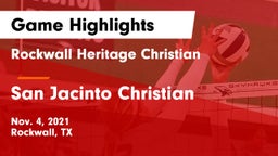 Rockwall Heritage Christian  vs San Jacinto Christian  Game Highlights - Nov. 4, 2021