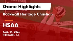 Rockwall Heritage Christian  vs HSAA Game Highlights - Aug. 24, 2023