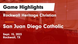 Rockwall Heritage Christian  vs San Juan Diego Catholic  Game Highlights - Sept. 15, 2023