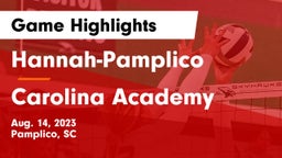 Hannah-Pamplico  vs Carolina Academy Game Highlights - Aug. 14, 2023