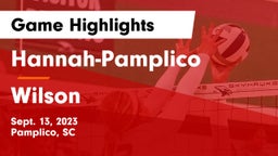 Hannah-Pamplico  vs Wilson  Game Highlights - Sept. 13, 2023