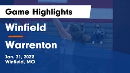 Winfield  vs Warrenton  Game Highlights - Jan. 21, 2022