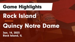 Rock Island  vs Quincy Notre Dame Game Highlights - Jan. 14, 2023