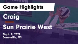 Craig  vs Sun Prairie West  Game Highlights - Sept. 8, 2022