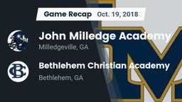 Recap: John Milledge Academy  vs. Bethlehem Christian Academy  2018