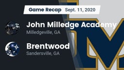 Recap: John Milledge Academy  vs. Brentwood  2020