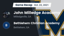 Recap: John Milledge Academy  vs. Bethlehem Christian Academy  2021