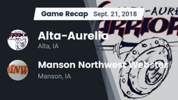 Recap: Alta-Aurelia  vs. Manson Northwest Webster  2018