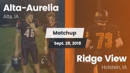 Matchup: Alta-Aurelia High vs. Ridge View  2018