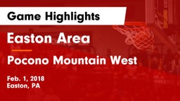 Easton Area  vs Pocono Mountain West  Game Highlights - Feb. 1, 2018