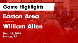 Easton Area  vs William Allen Game Highlights - Dec. 14, 2018