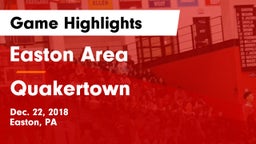 Easton Area  vs Quakertown  Game Highlights - Dec. 22, 2018