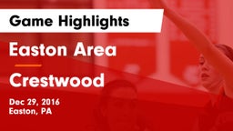 Easton Area  vs Crestwood  Game Highlights - Dec 29, 2016